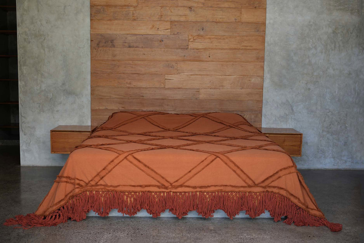 Bamber Bedsprei Terracotta Bazar Bizar