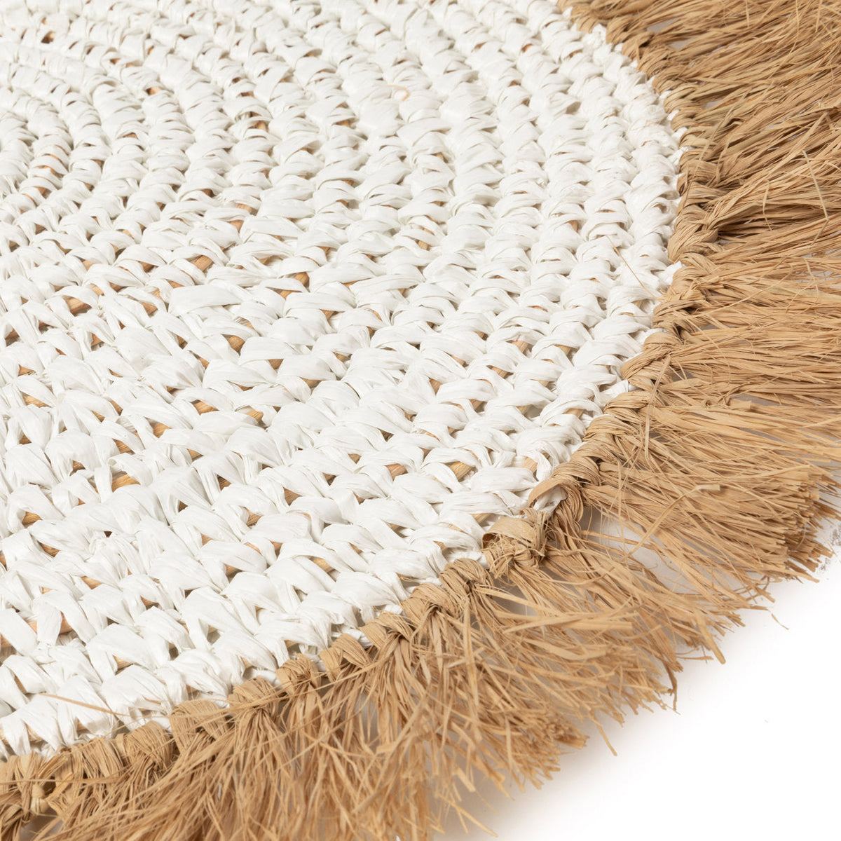 De Water Hyacinth Raffia Podkładka Biała Naturalna Bazar Bizarre