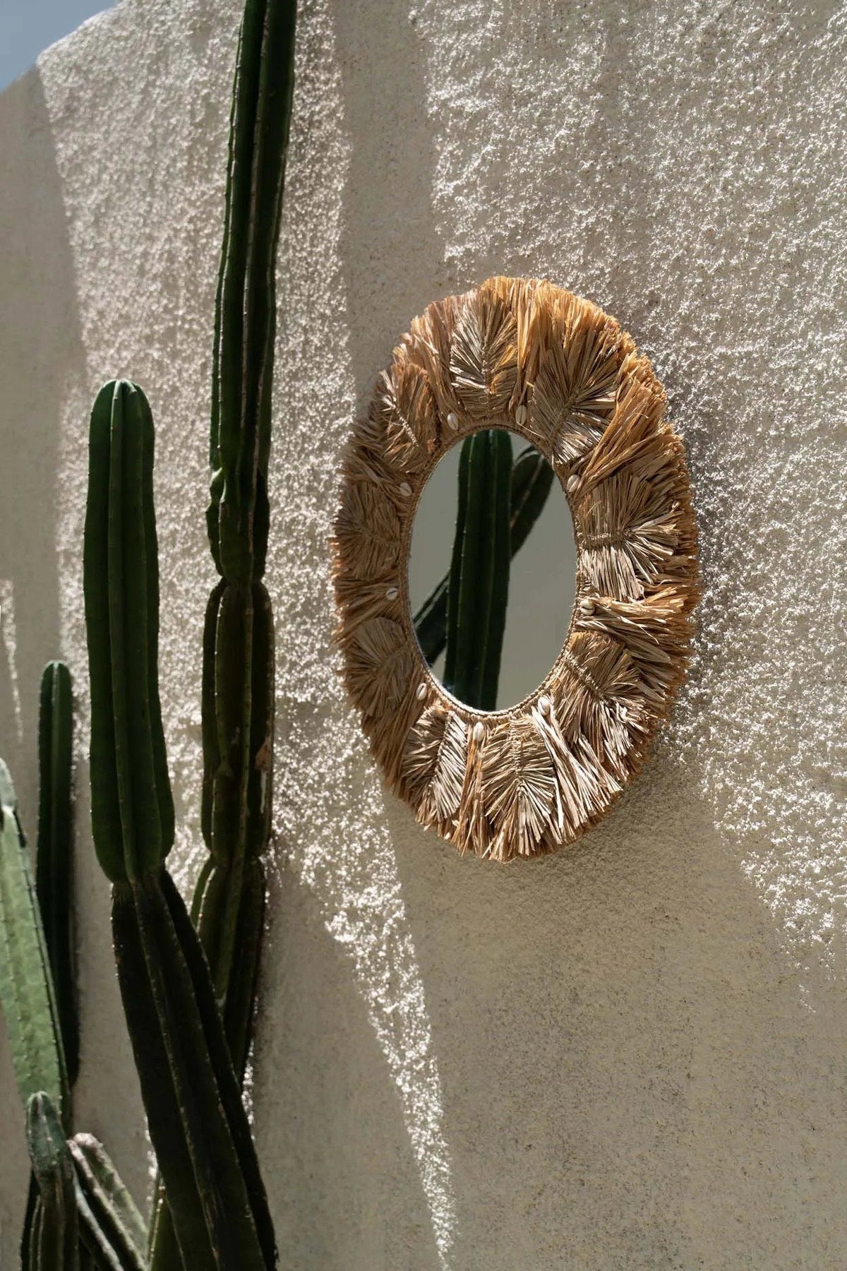 Lustro Palm Tree - Naturalne - M 60x60cm Bazar Bizar