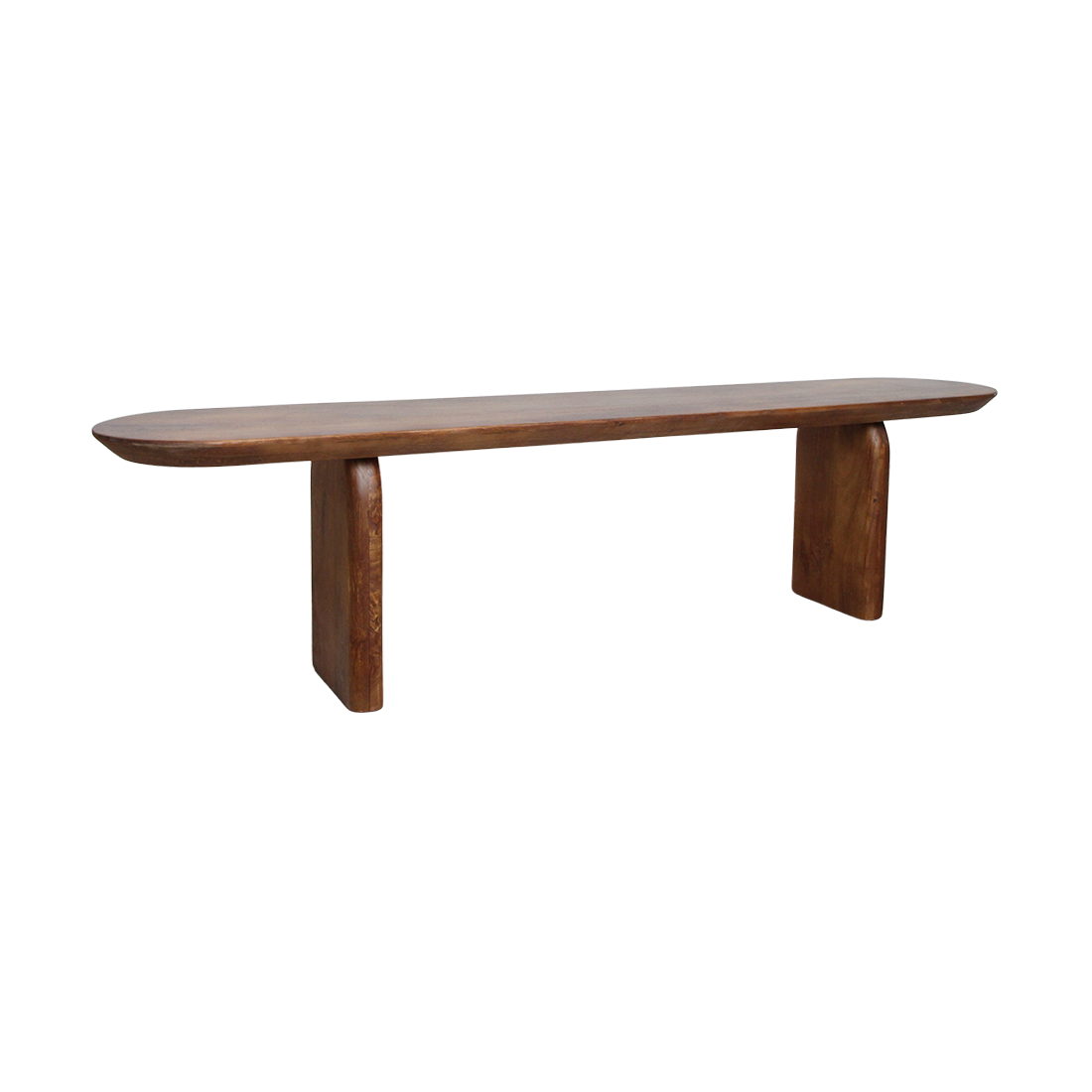Ławka do jadalni Bullnose z brązowego drewna mango 180 cm Raw Materials