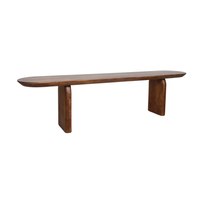 Ławka do jadalni Bullnose z brązowego drewna mango 180 cm Raw Materials