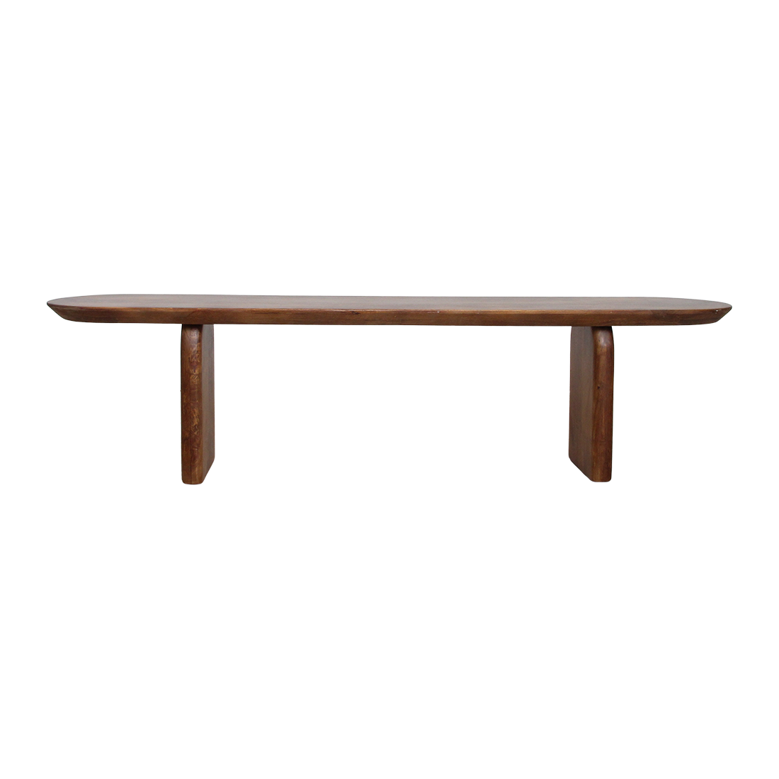 Ławka do jadalni Bullnose z brązowego drewna mango 180 cm Raw Materials
