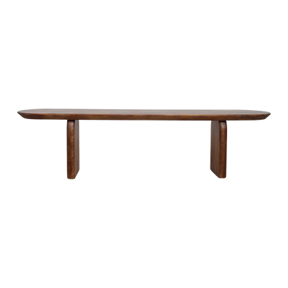 Ławka do jadalni Bullnose z brązowego drewna mango 180 cm Raw Materials