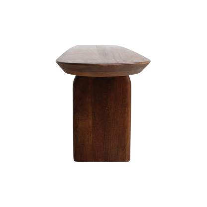 Ławka do jadalni Bullnose z brązowego drewna mango 180 cm Raw Materials