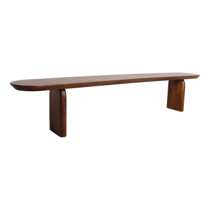 Ławka do jadalni Bullnose z brązowego drewna mango 240 cm Raw Materials