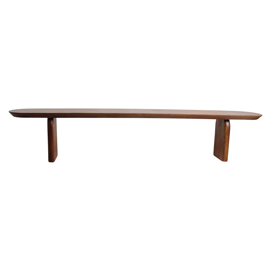 Ławka do jadalni Bullnose z brązowego drewna mango 240 cm Raw Materials