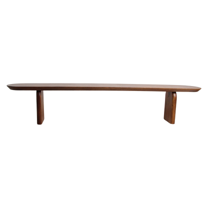 Ławka do jadalni Bullnose z brązowego drewna mango 240 cm Raw Materials