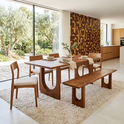 Ławka do jadalni Bullnose Chamfered Drewno mahoniowe 200cm Surowce