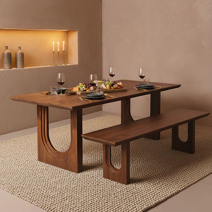 Ławka do jadalni Bullnose Chamfered Drewno mahoniowe 200cm Surowce