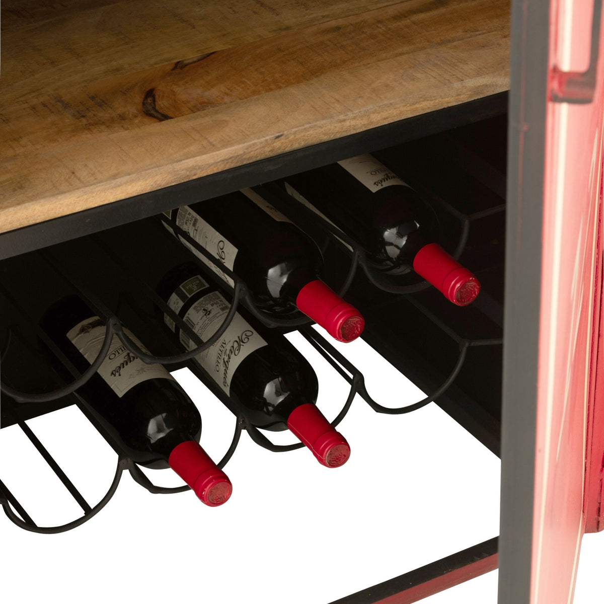 Meble barowe Wagonik Kabel Iron/Mango Wood Red J-Line