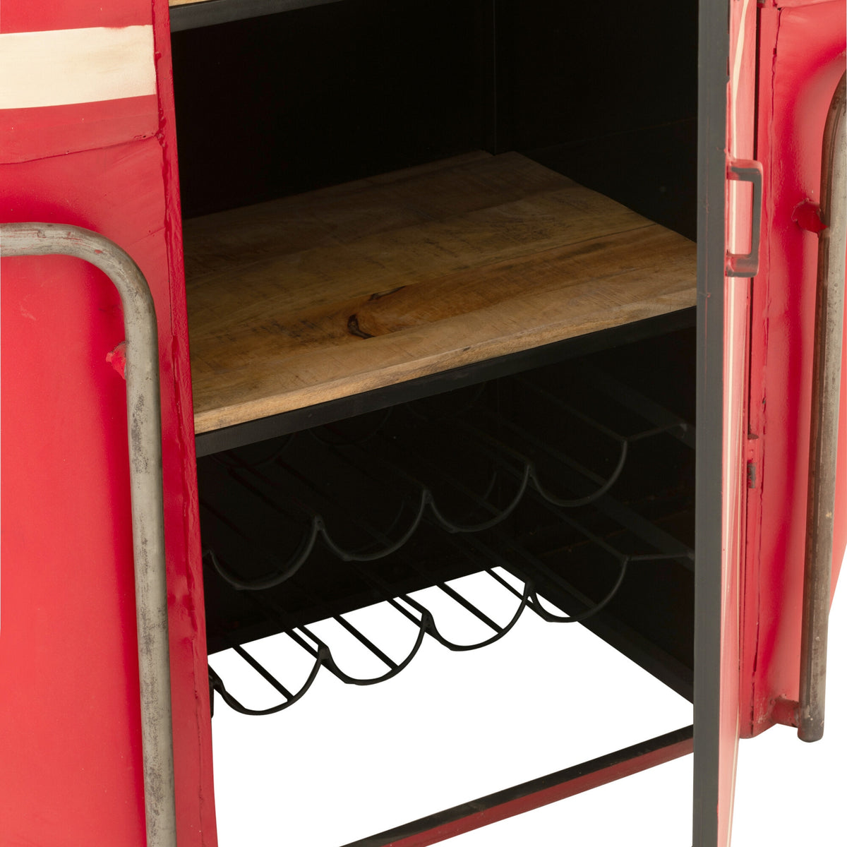 Meble barowe Wagonik Kabel Iron/Mango Wood Red J-Line