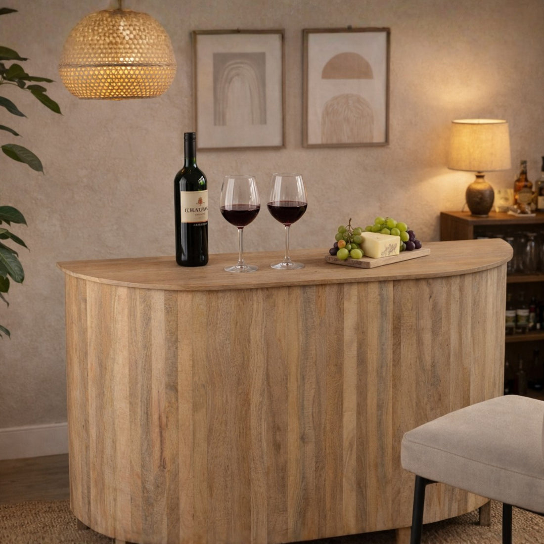 Meble barowe Lounge Drewno mahoniowe Naturalne J-Line