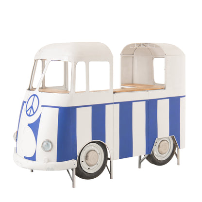 Meble barowe Retro Camper Niebieski/Biały J-Line
