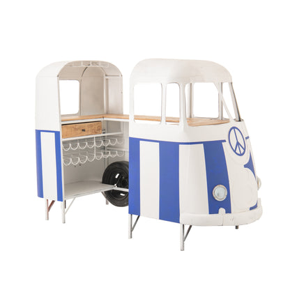Meble barowe Retro Camper Niebieski/Biały J-Line