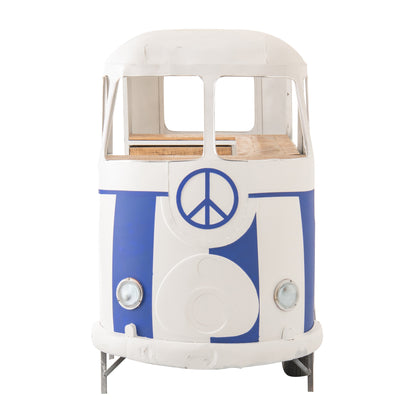 Meble barowe Retro Camper Niebieski/Biały J-Line