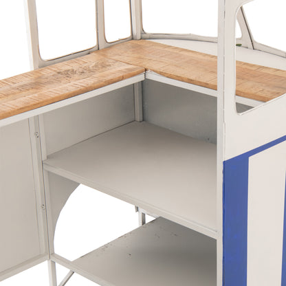Meble barowe Retro Camper Niebieski/Biały J-Line