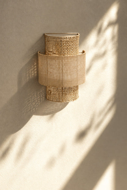 Lampa ścienna Bolly Jute Naturalna M Bazar Bizar
