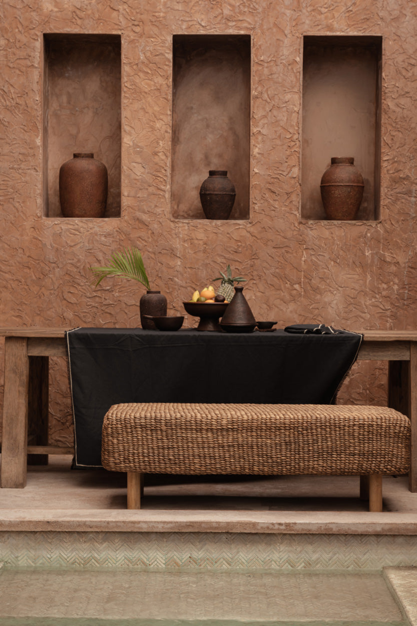Obrus Tuscany - Czarny Naturalny - 150x250