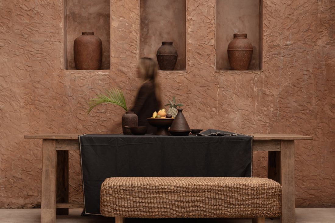 Obrus Tuscany - Czarny Naturalny - 150x300 Bazar Bizar