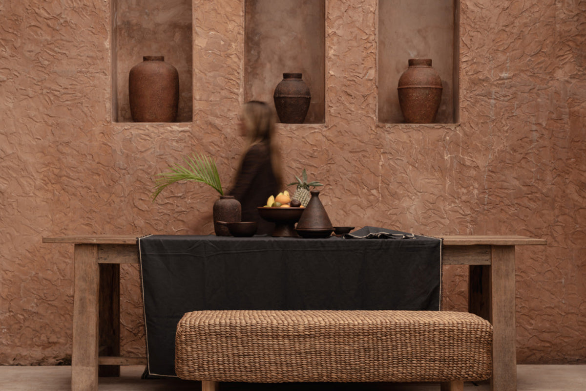 Obrus Tuscany - Czarny Naturalny - 150x300 Bazar Bizar