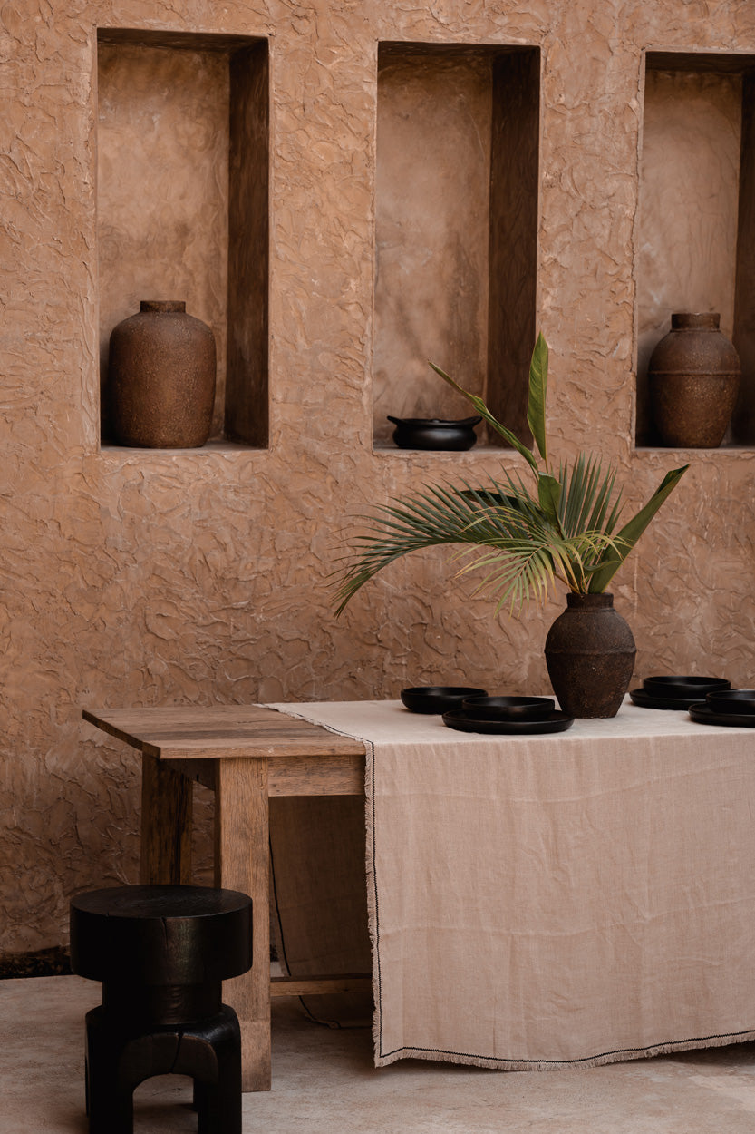 Obrus Tuscany Naturalny Czarny 150x300 Bazar Bizar