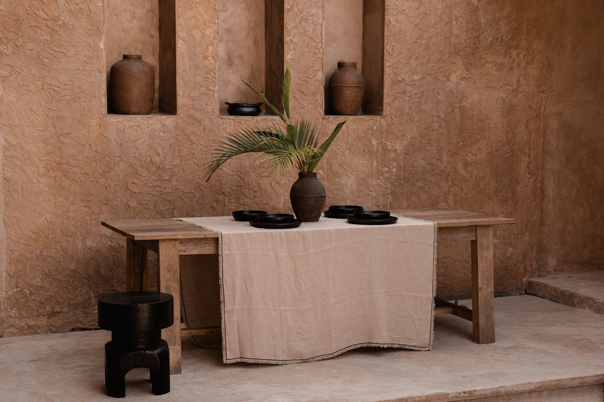 Obrus Tuscany Naturalny Czarny 150x300 Bazar Bizar