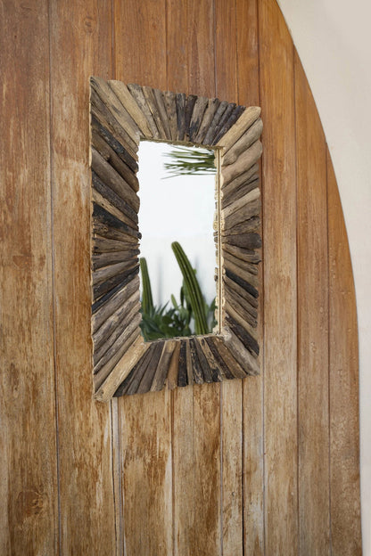Lustro w ramie Driftwood – naturalne – M