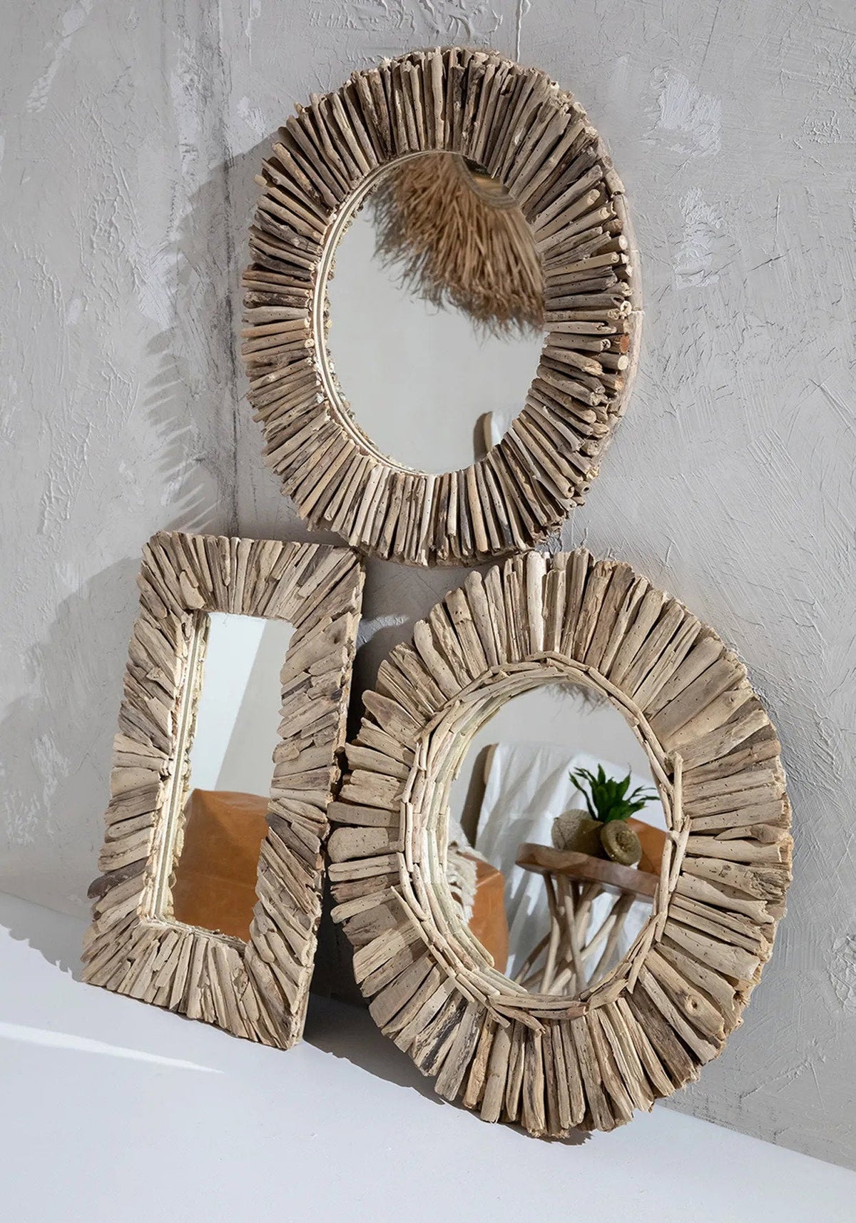 Lustro w ramie Driftwood – naturalne – M