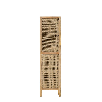 Parawan Pokojowy Z Rattanowymi Panelami Drewno Mango Naturalne J-Line