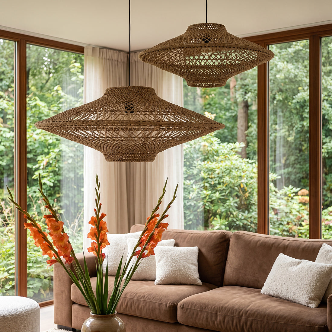Lampa wisząca Corda Naturalna Ljaskota Średnia Ø60cm Surowce