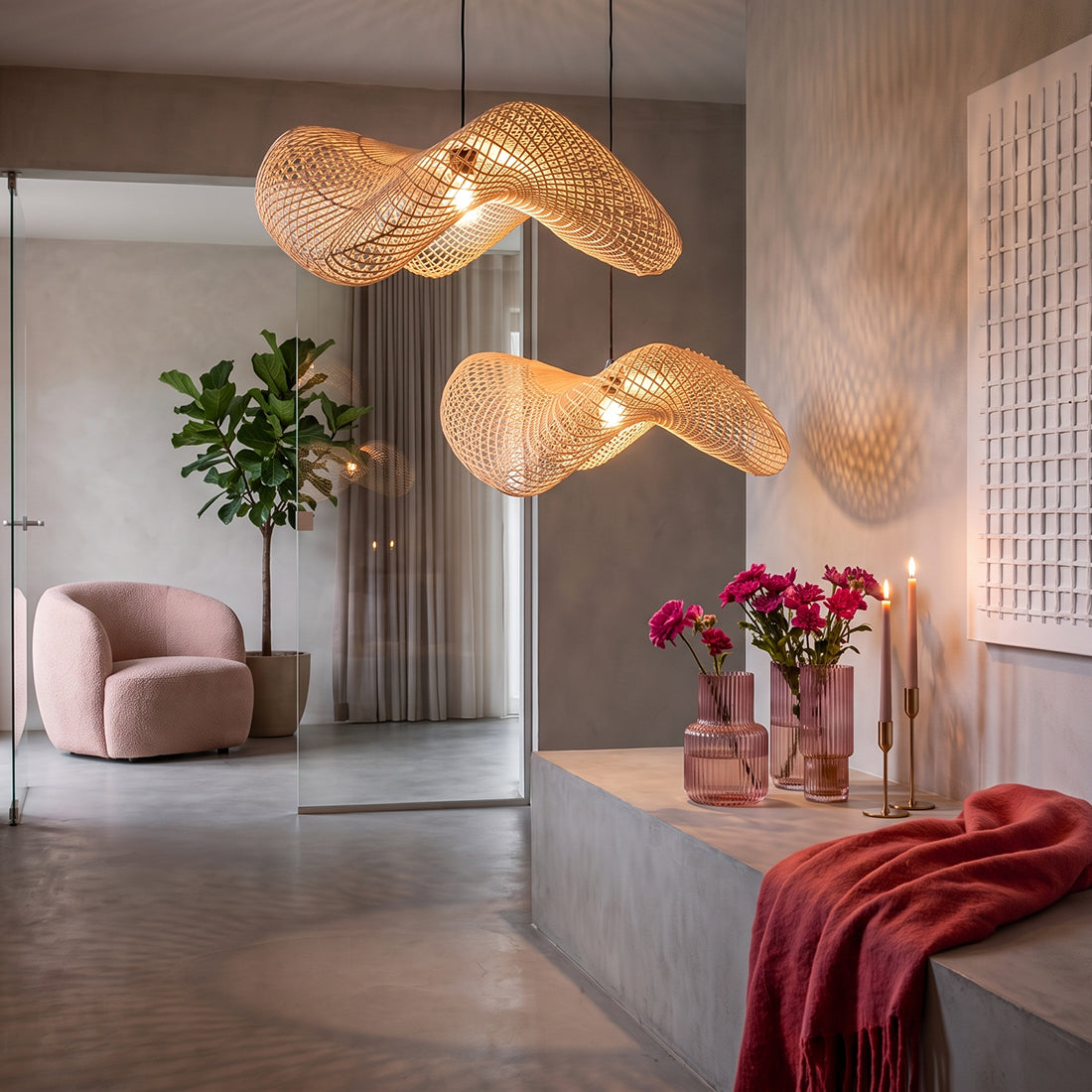 Lampa wisząca Wave Natural Large Raw Materials