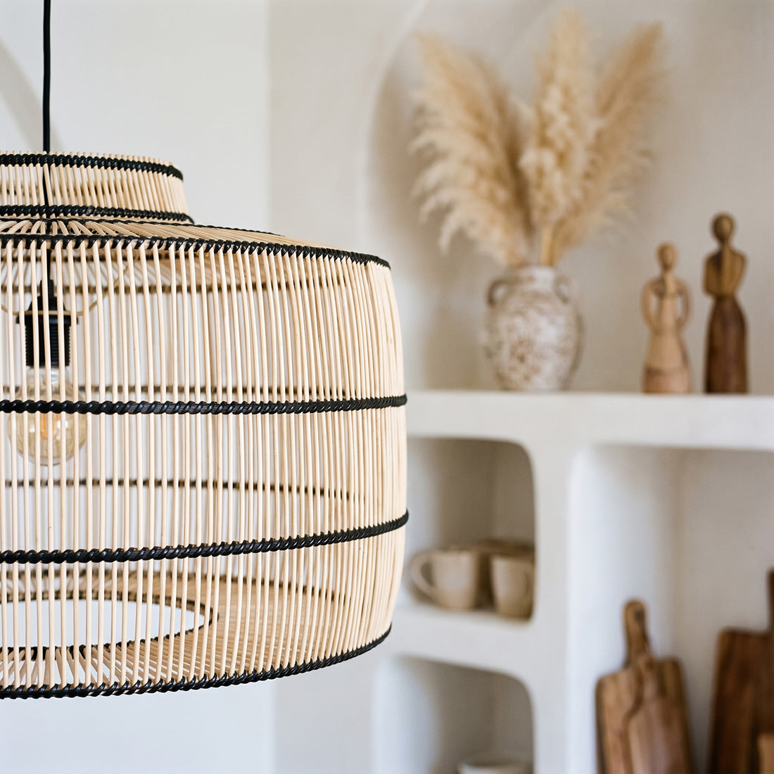 Lampa wisząca Stella z rattanu – surowce