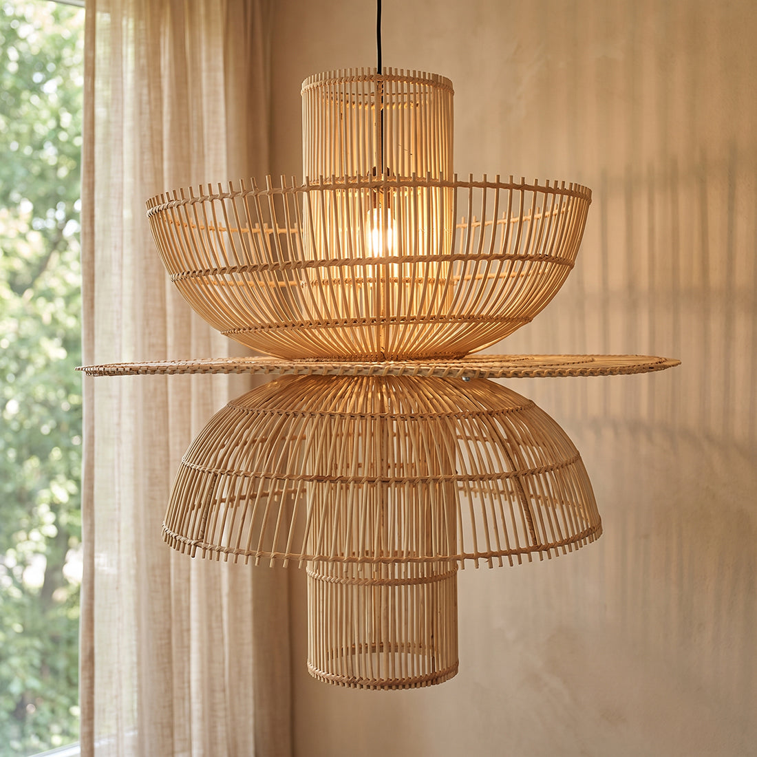 Lampa wisząca Saturn Ø65cm Surowe materiały