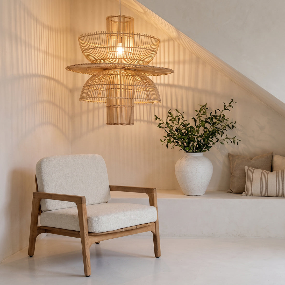 Lampa wisząca Saturn Ø65cm Surowe materiały