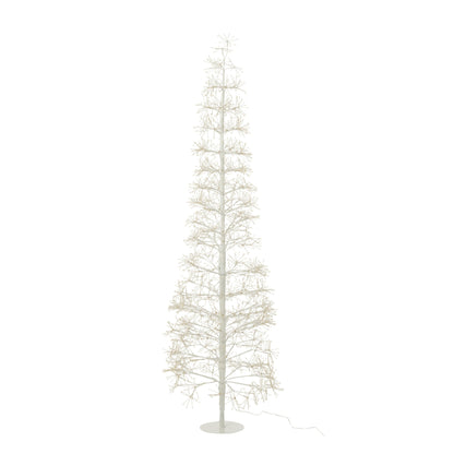 Choinka LED Ciepłe Białe Światła Metal Biała Duża H180cm J-Line