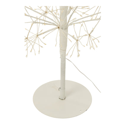 Choinka z lampkami LED w kolorze ciepłej bieli, metalowa, biała, rozmiar XL, wysokość 240 cm, J-Line