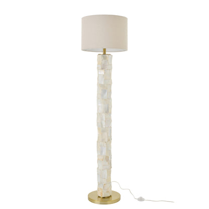 Lampa podłogowa Efekt perłowy Muszli Błotnisto-biały/Jasnobeżowy J-Line