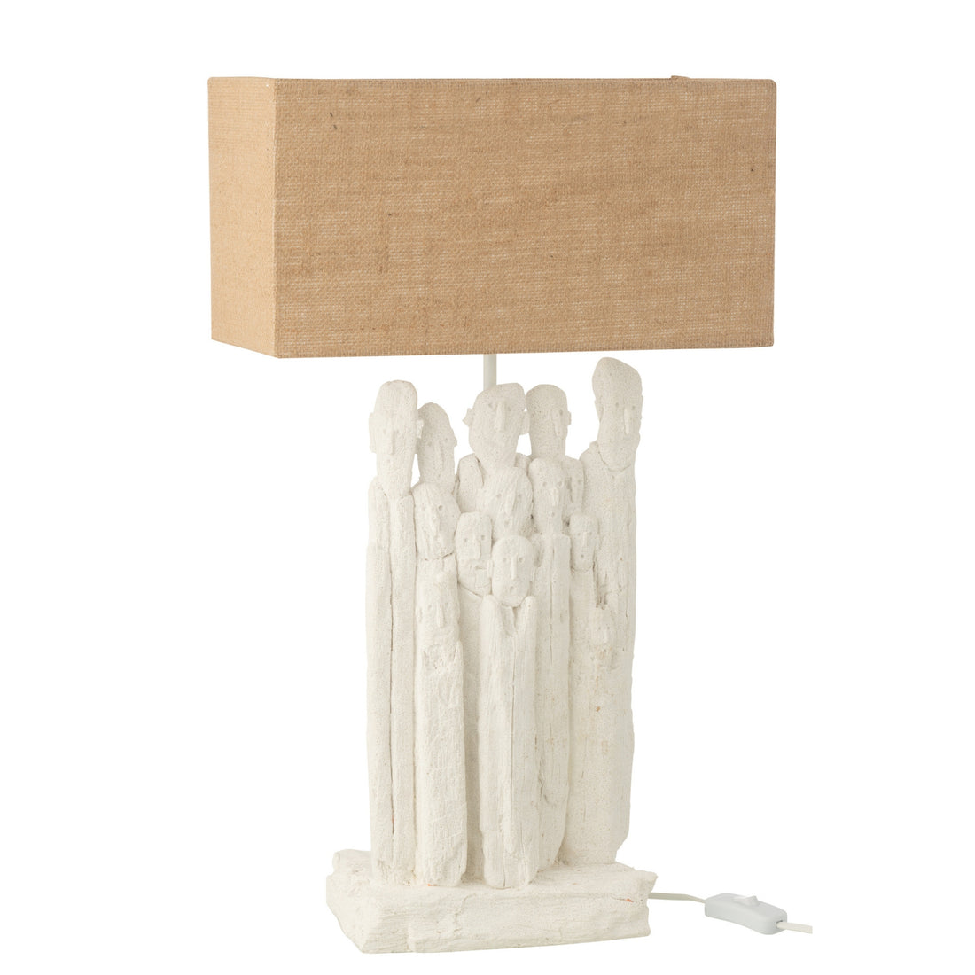 Lampa stołowa Figury Poliresin Biała/Naturalna J-Line