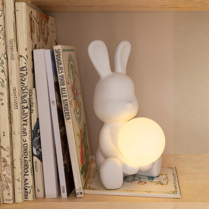 Lampa stołowa Królik Polyresin Biała J-Line