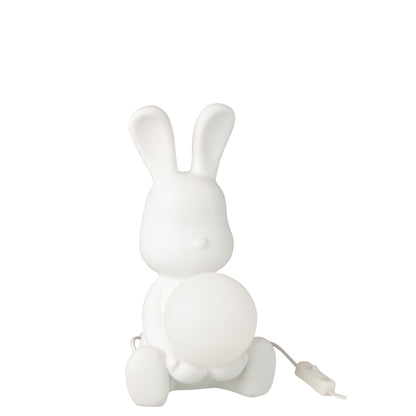 Lampa stołowa Królik Polyresin Biała J-Line