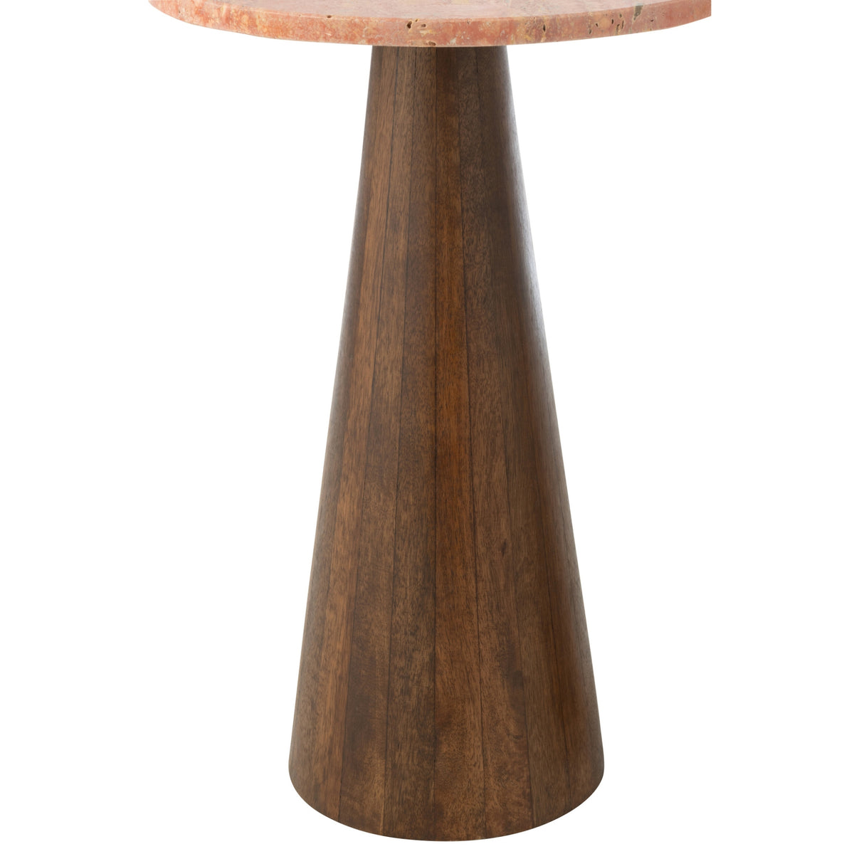 Zestaw 2 stolików pomocniczych okrągłych marmurowych Terracotta/ciemnobrązowych J-Line