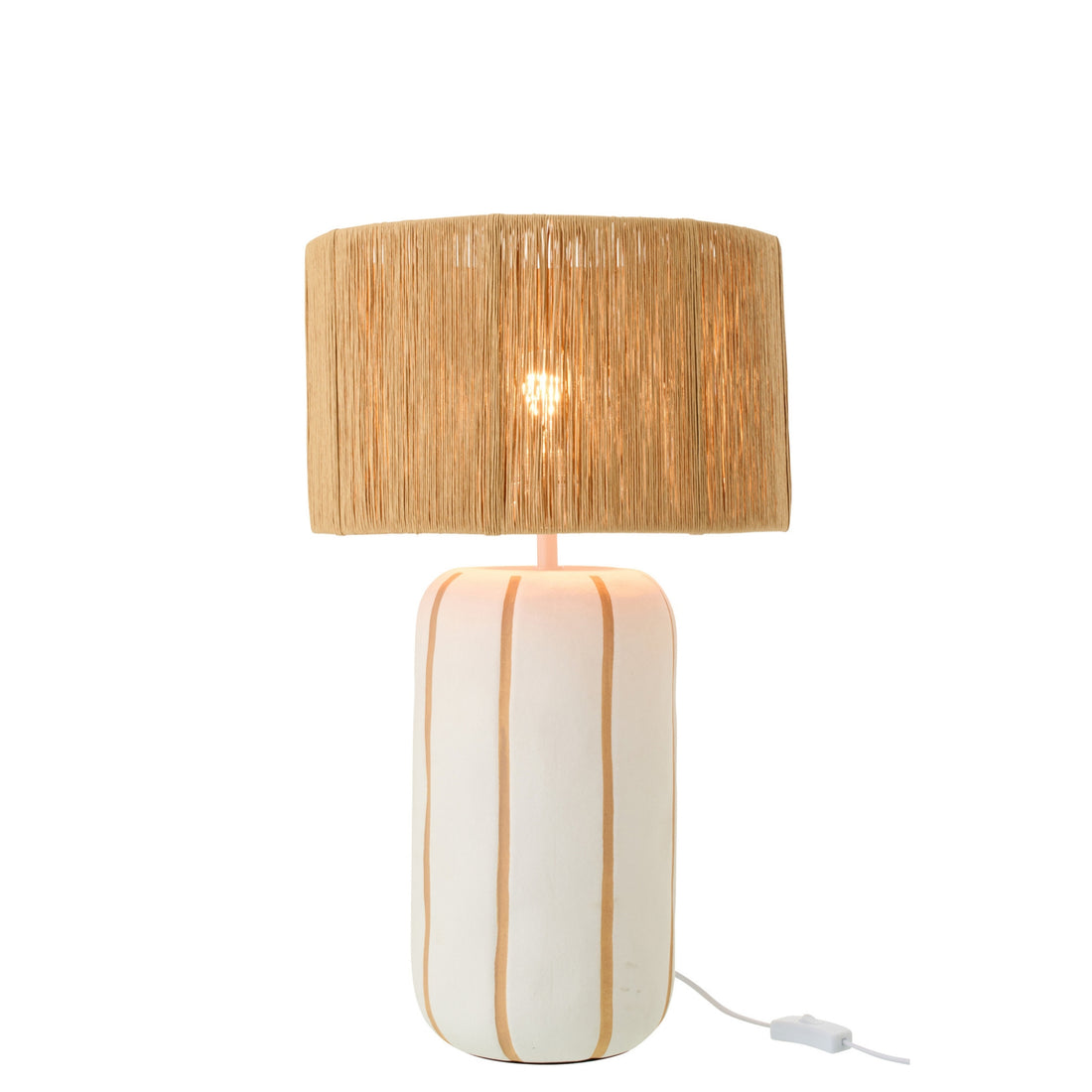 Lampa stołowa PASCAL Keramika Naturalna/Biała Duża J-Line