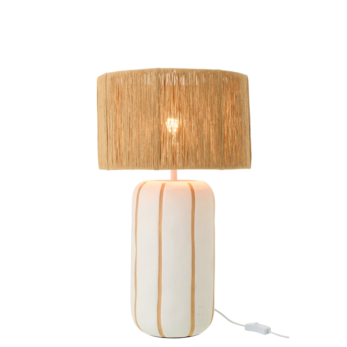 Lampa stołowa PASCAL Keramika Naturalna/Biała Duża J-Line