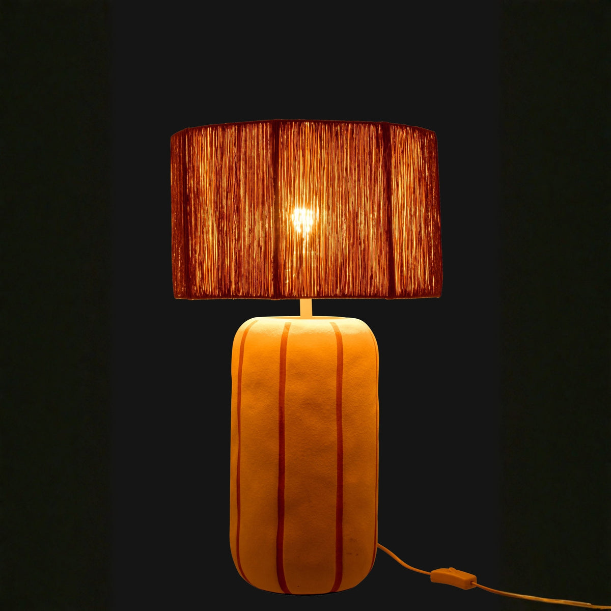 Lampa stołowa PASCAL Keramika Naturalna/Biała Duża J-Line