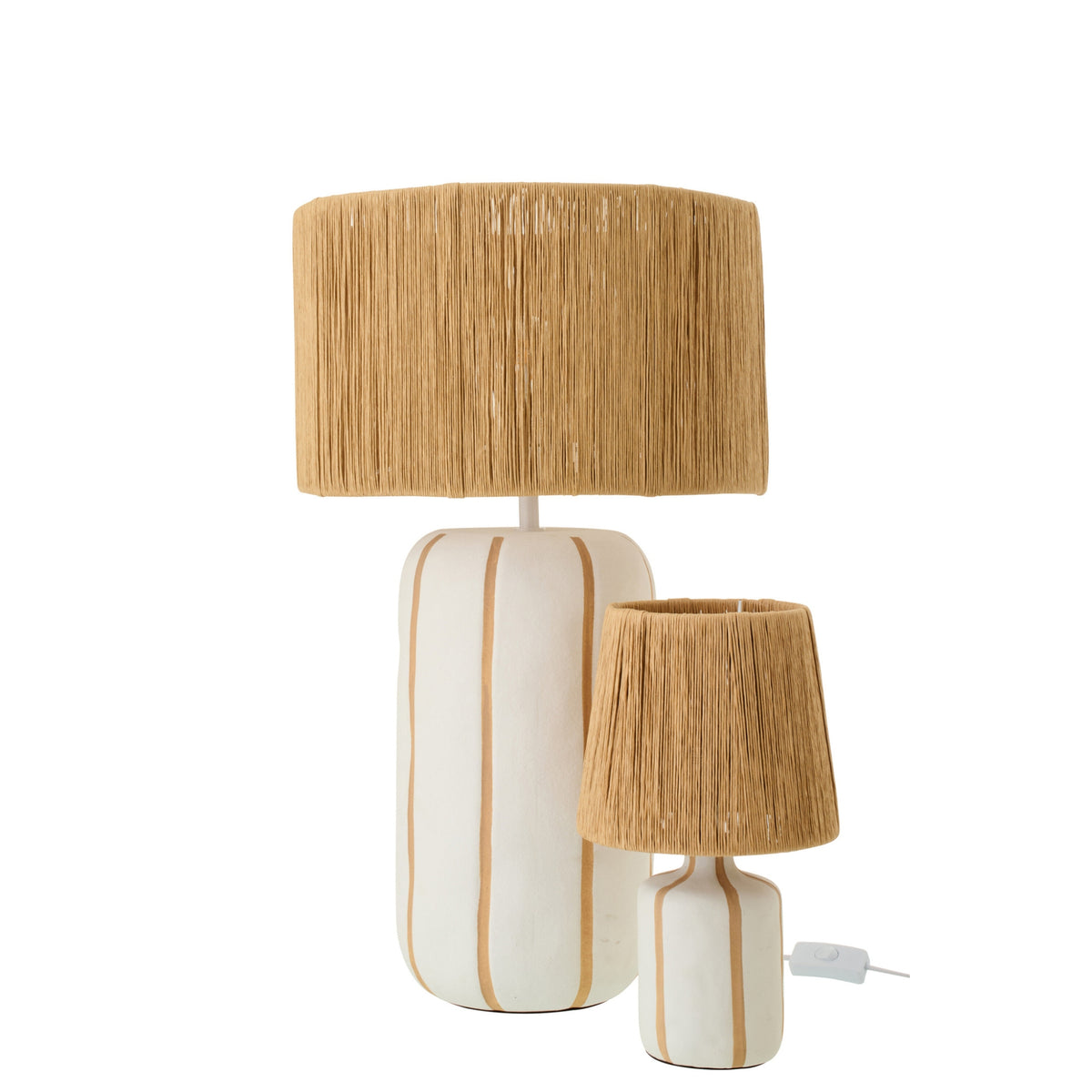 Lampa stołowa PASCAL Keramika Naturalna/Biała Duża J-Line
