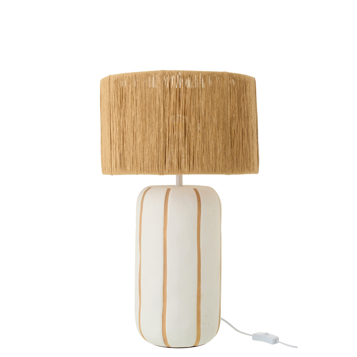 Lampa stołowa PASCAL Keramika Naturalna/Biała Duża J-Line