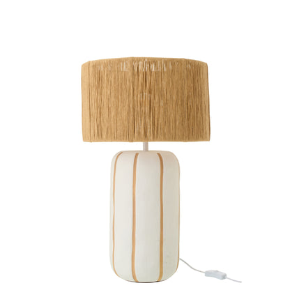 Lampa stołowa PASCAL Keramika Naturalna/Biała Duża J-Line