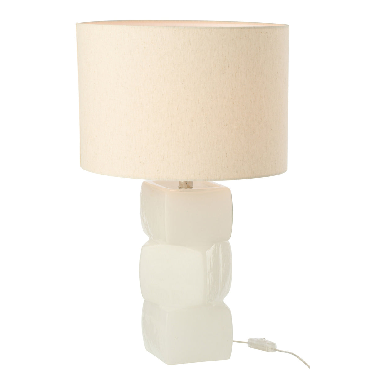 Lampa stołowa 3 Sześciany Szkło Biała J-Line
