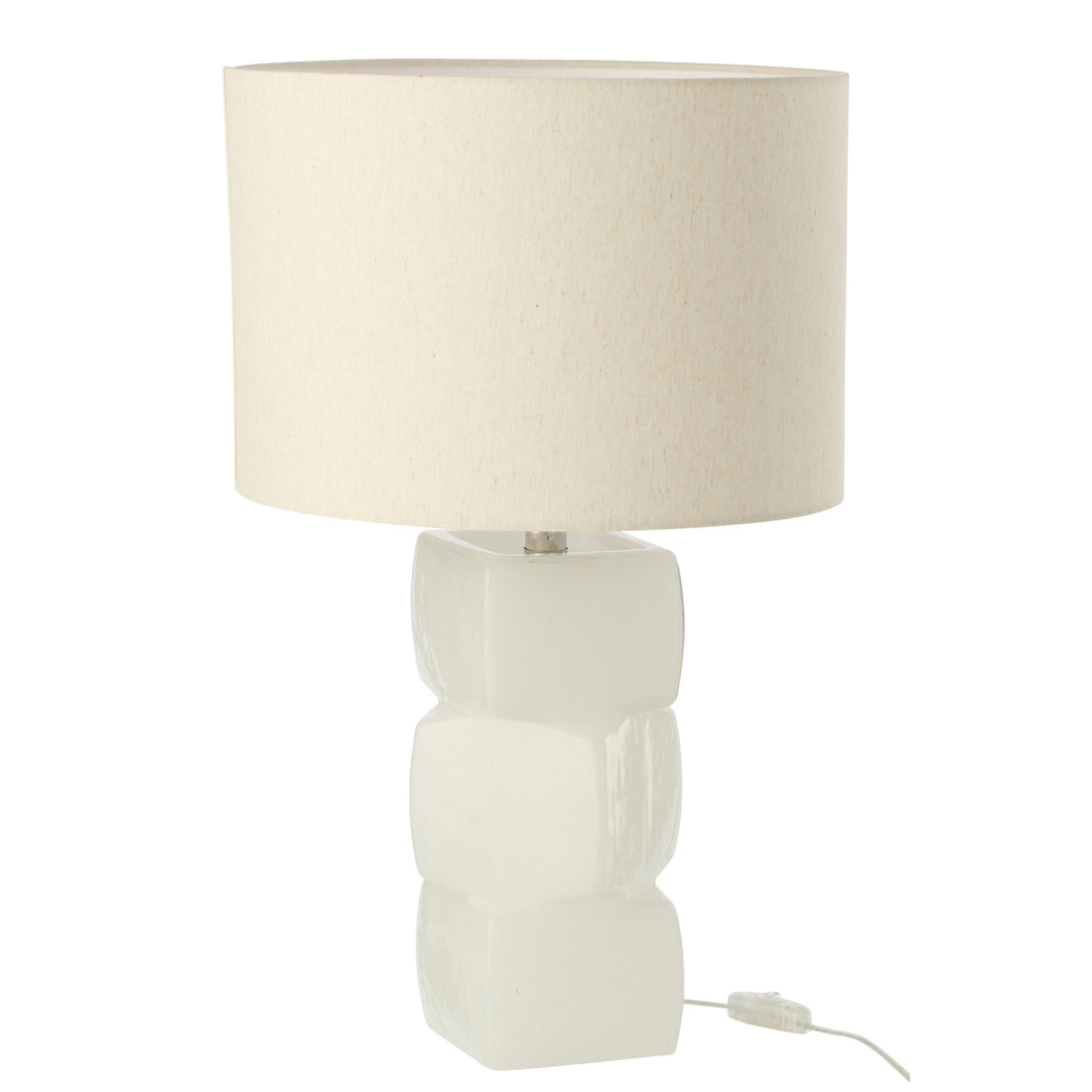 Lampa stołowa 3 Sześciany Szkło Biała J-Line