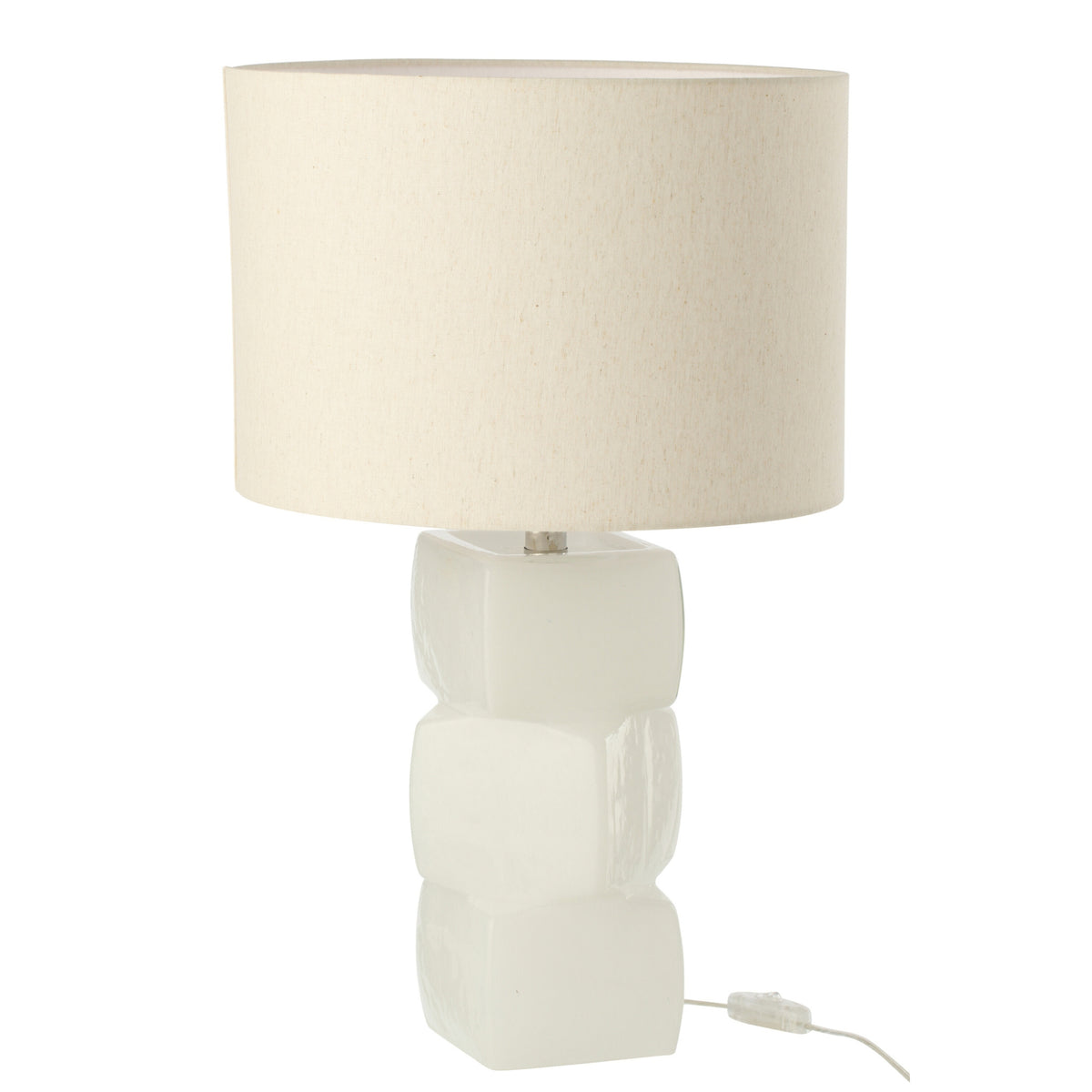 Lampa stołowa 3 Sześciany Szkło Biała J-Line